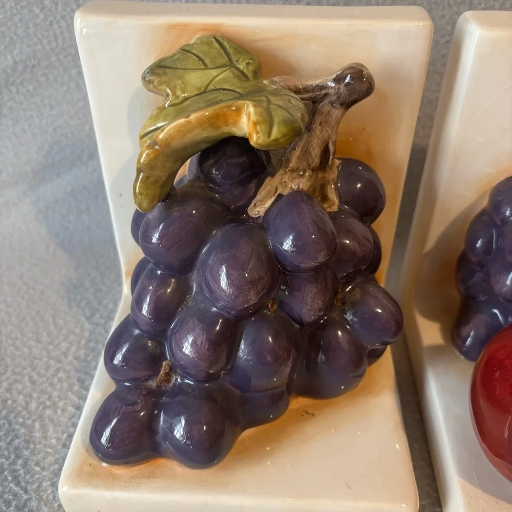 Home Interior Sonoma Villa Ceramic Fruit Bookends Vintage